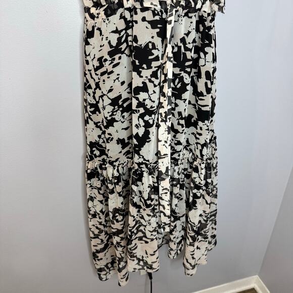 MISA Los Angeles Della Midi Dress V Neck Dress Flowy Romantic Resort Women's L - Picture 4 of 12